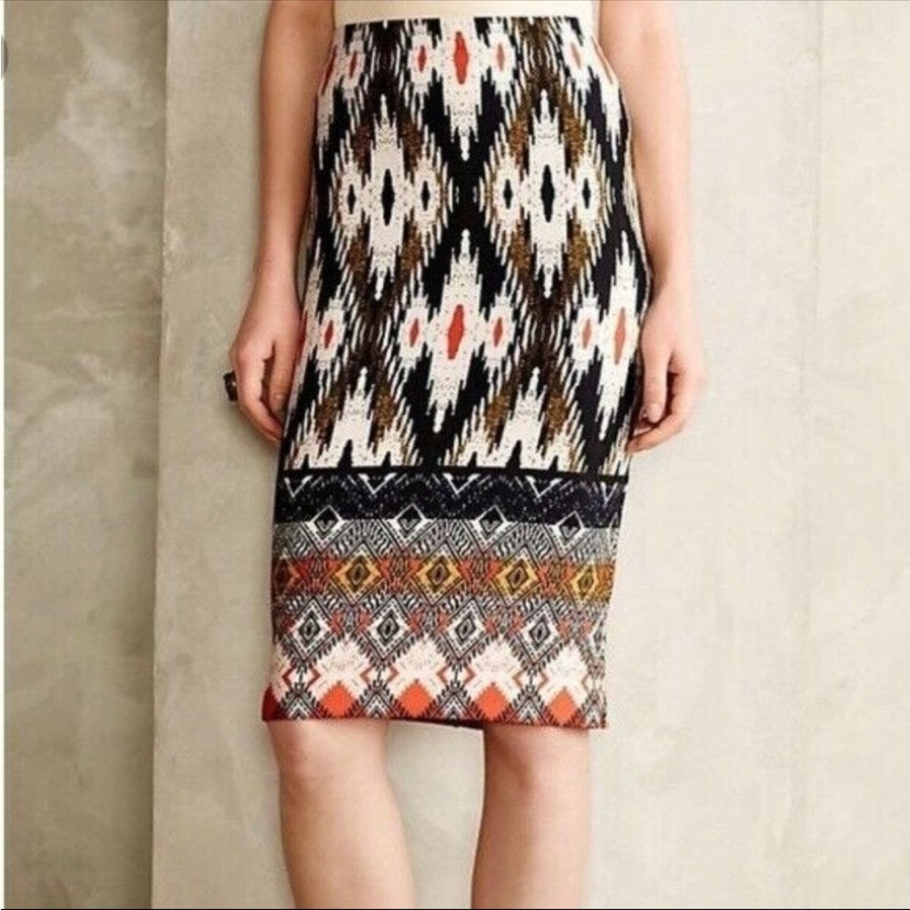 Anthropologie Maeve Aztec Pencil Skirt
